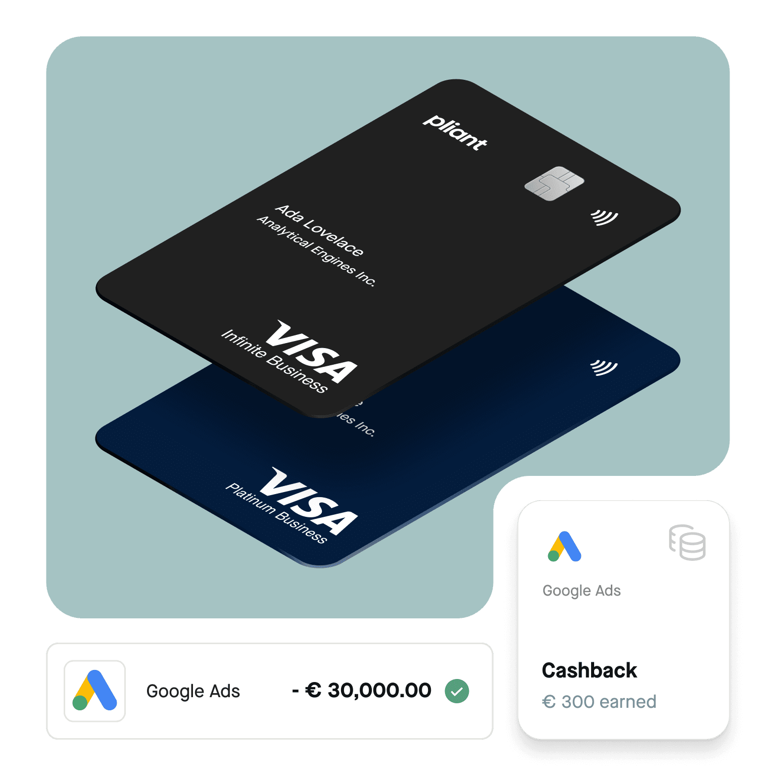 Pliant's physical business credit cards