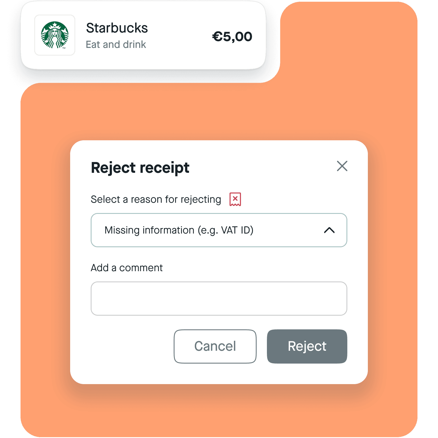 Pliant receipt management reject receipt