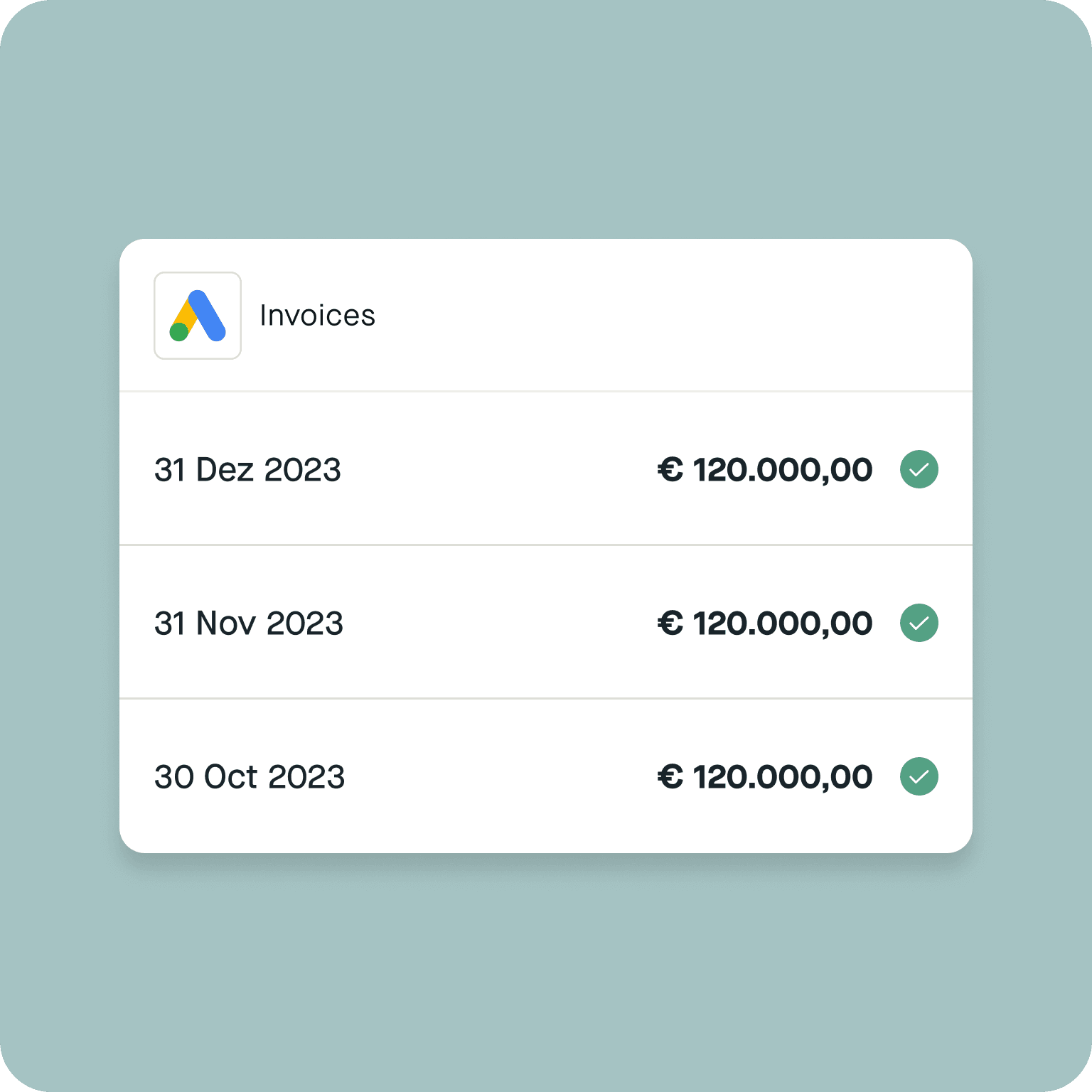 Pay for Google Ads with monthly invoicing