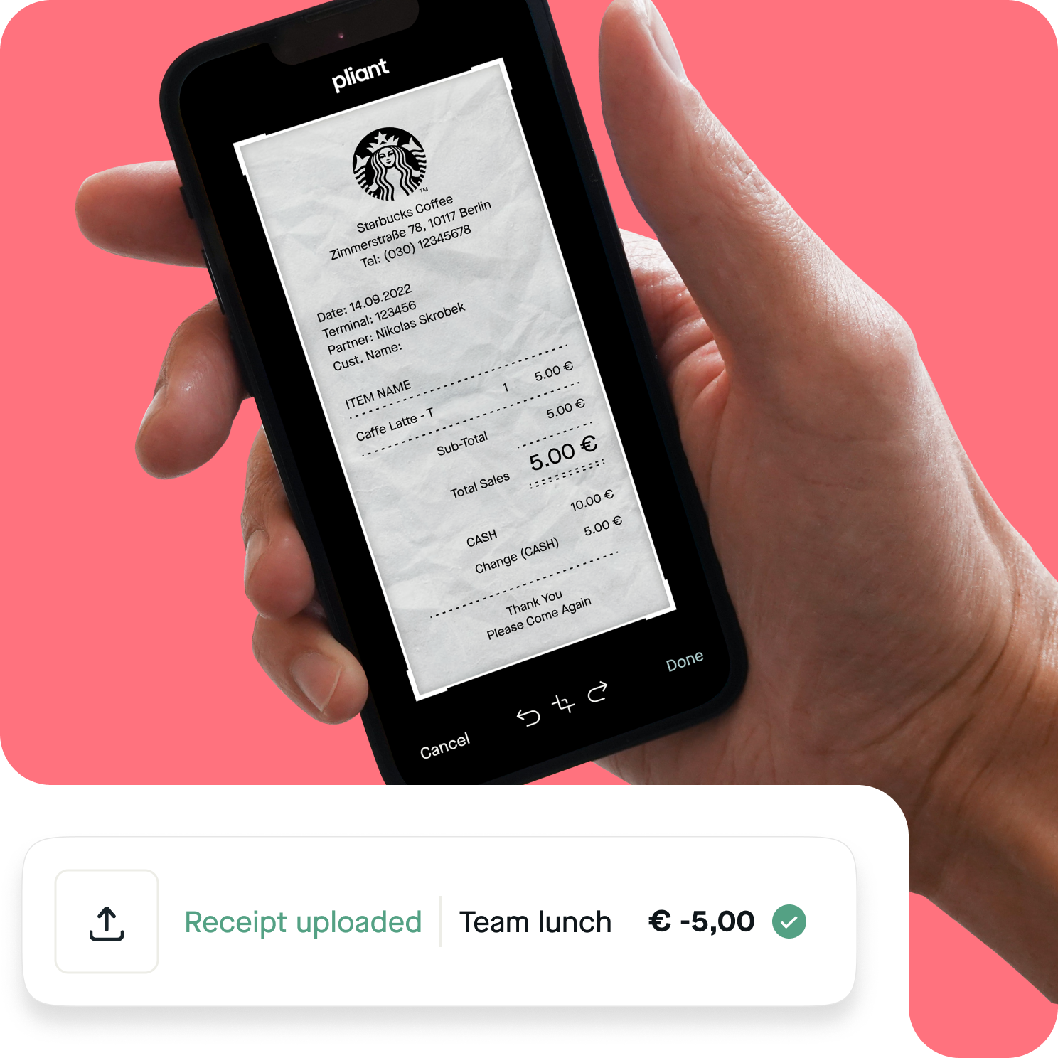 Collect missing receipts with Pliant mobile app