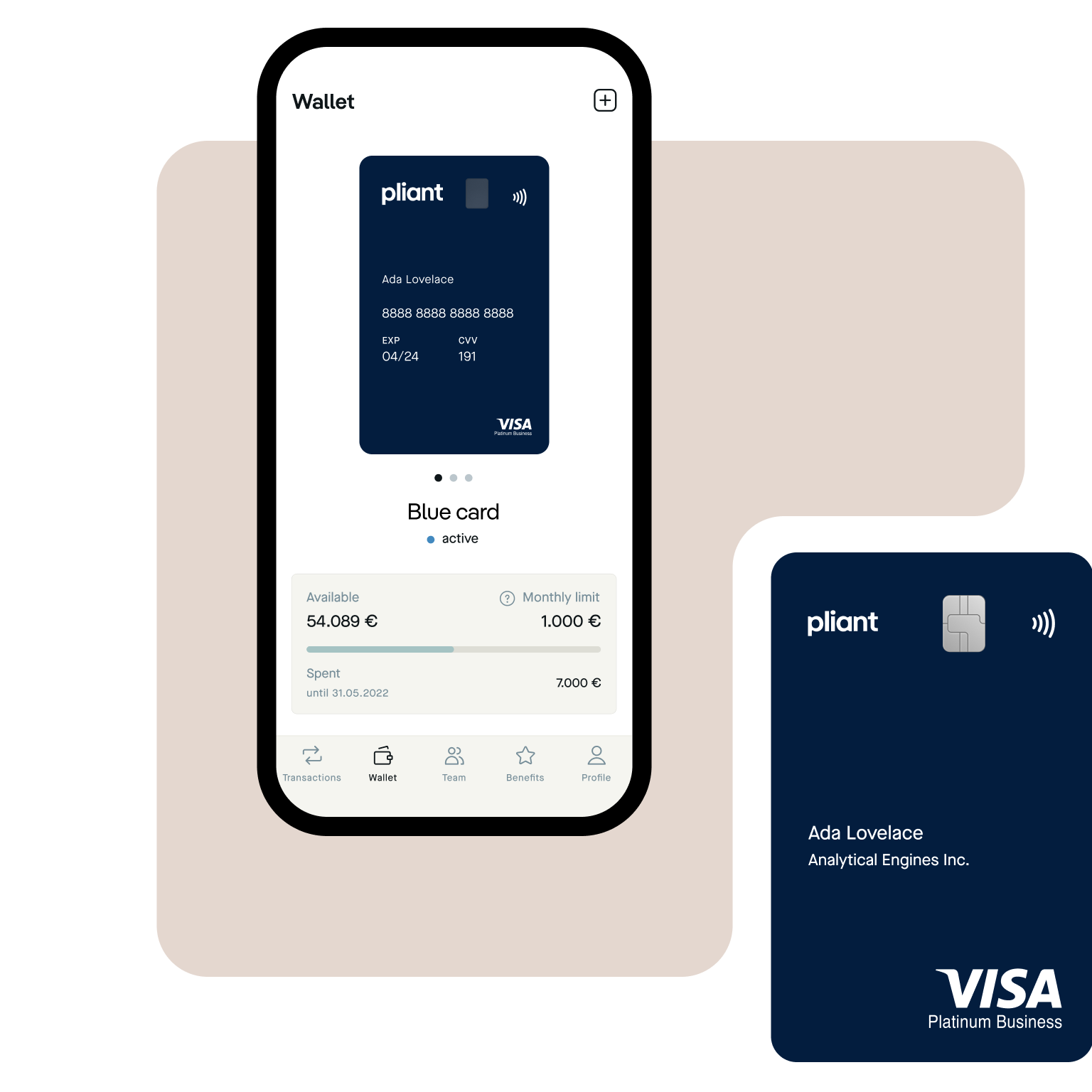 Use Pliant business credit cards with Pliant app