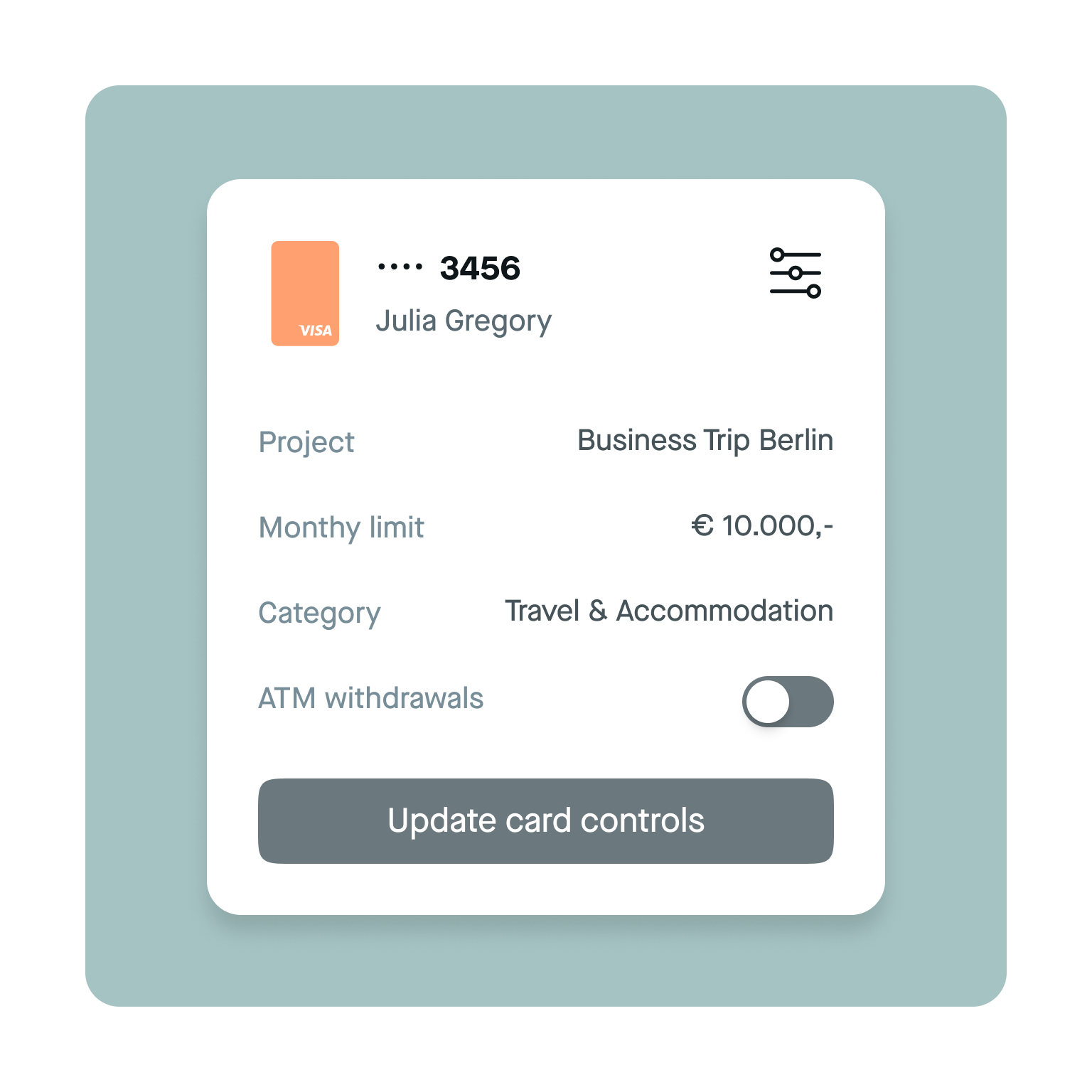 Control credit cards with Pliant