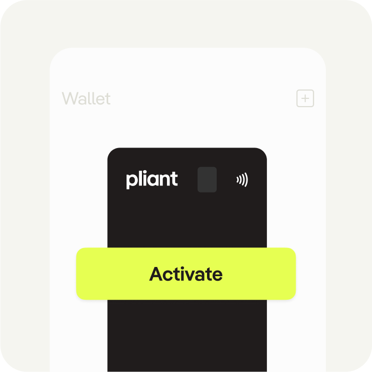 Activate new credit cards from Pliant app