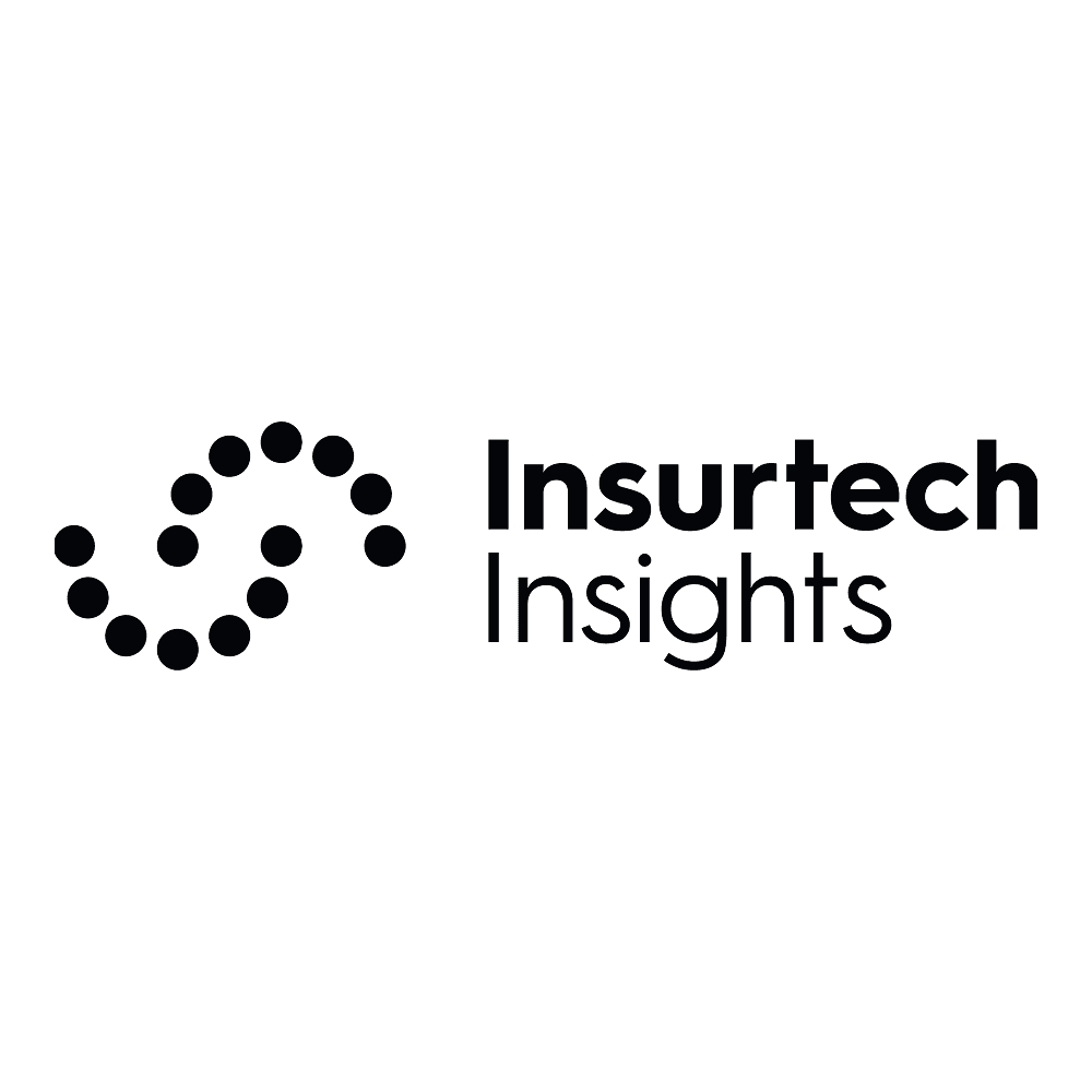 Insurtech Insights logo with a dotted spiral symbol and the text "Insurtech Insights" in a modern font.