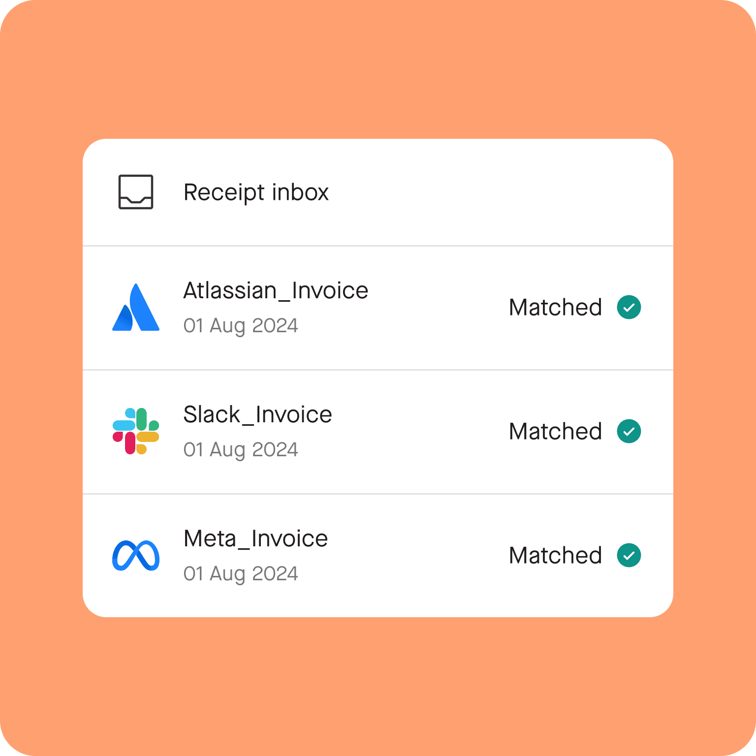 Receipt inbox automated invoice processing