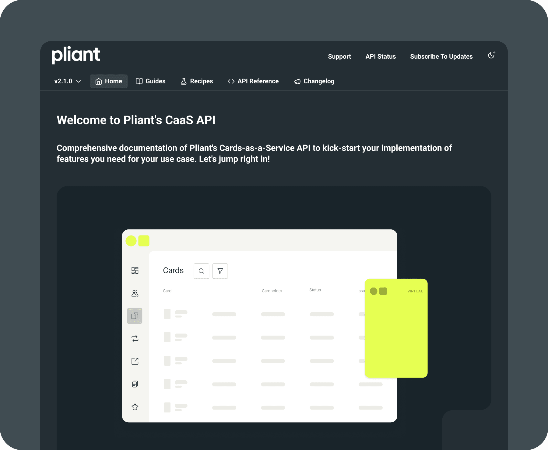 Pliant Cards-as-a-service (CaaS) API documentation