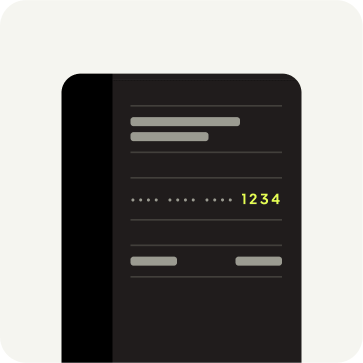 Enter the last 4 digits the credit card number to activate