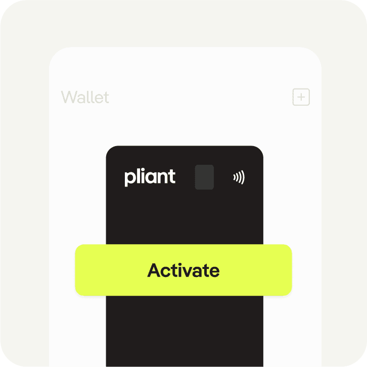 Activate new credit cards from Pliant app